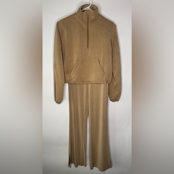 lululemon athletica Tops - Lululemon Brushed Softstreme Half Zip and Drapey Softstreme Flared Pants Set